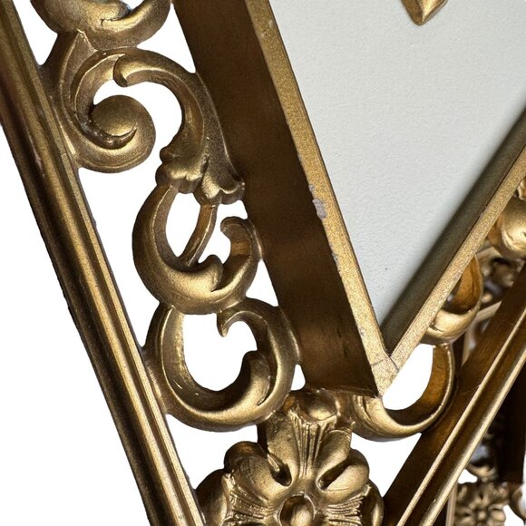 Syroco Set Of 4 Vintage Gold Diamond-Shaped Wall Plaques Ornate Design MCM Decor - Picture 16 of 16